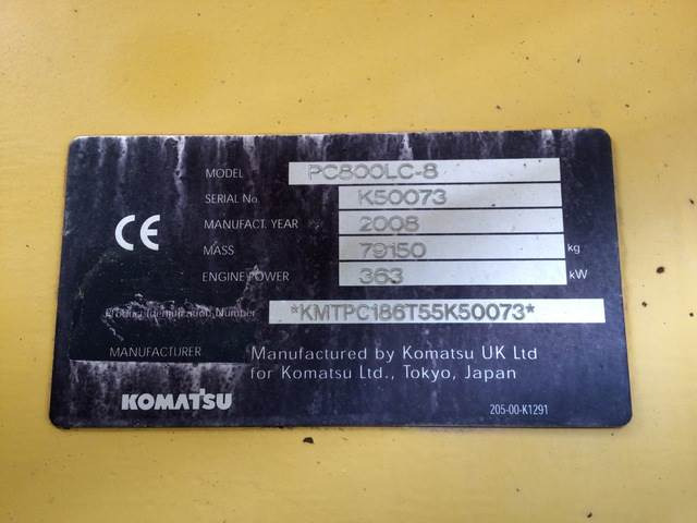 Komatsu PC800LC-8 - Гусеничний екскаватор: фото 5 Komatsu PC800LC-8 - Гусеничний екскаватор: фото 5