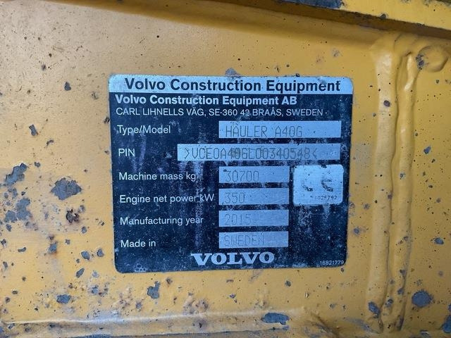 Volvo A40G - Шарнірний самоскид: фото 5 Volvo A40G - Шарнірний самоскид: фото 5