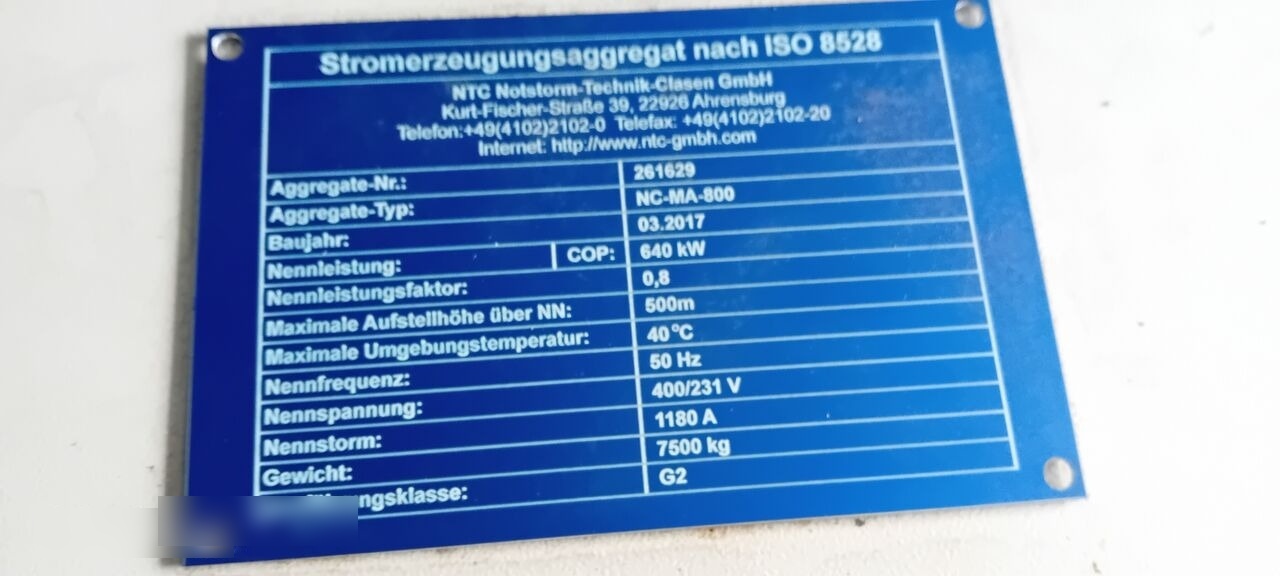 MAN Agregat Prądotwórczy Generator Stamford MAN DIESEL 640 kw 800 - Електричний генератор: фото 1 MAN Agregat Prądotwórczy Generator Stamford MAN DIESEL 640 kw 800 - Електричний генератор: фото 1