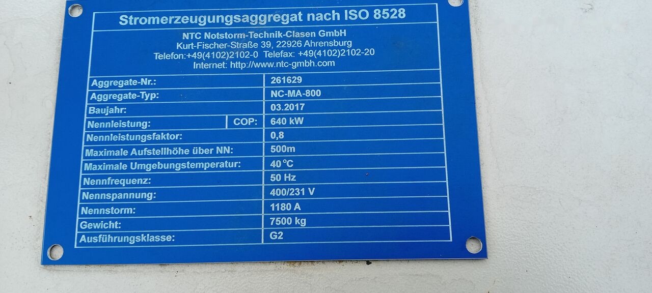 MAN MAN Generator Set Stamford 640 KW 800 KVA Diesel, 2017 Model, 931 HP, 8000 kg, Low Hours, For Sale in Poland - Електричний генератор: фото 3 MAN MAN Generator Set Stamford 640 KW 800 KVA Diesel, 2017 Model, 931 HP, 8000 kg, Low Hours, For Sale in Poland - Електричний генератор: фото 3