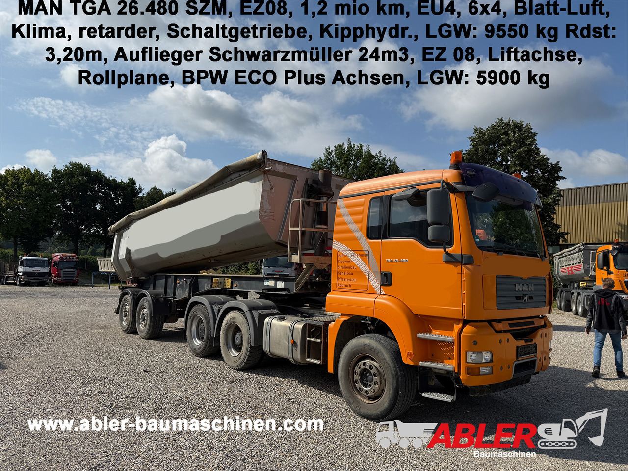 MAN TGA 26.480 6x4 SZM mit Kippauflieger - Самоскид вантажівка: фото 1 MAN TGA 26.480 6x4 SZM mit Kippauflieger - Самоскид вантажівка: фото 1
