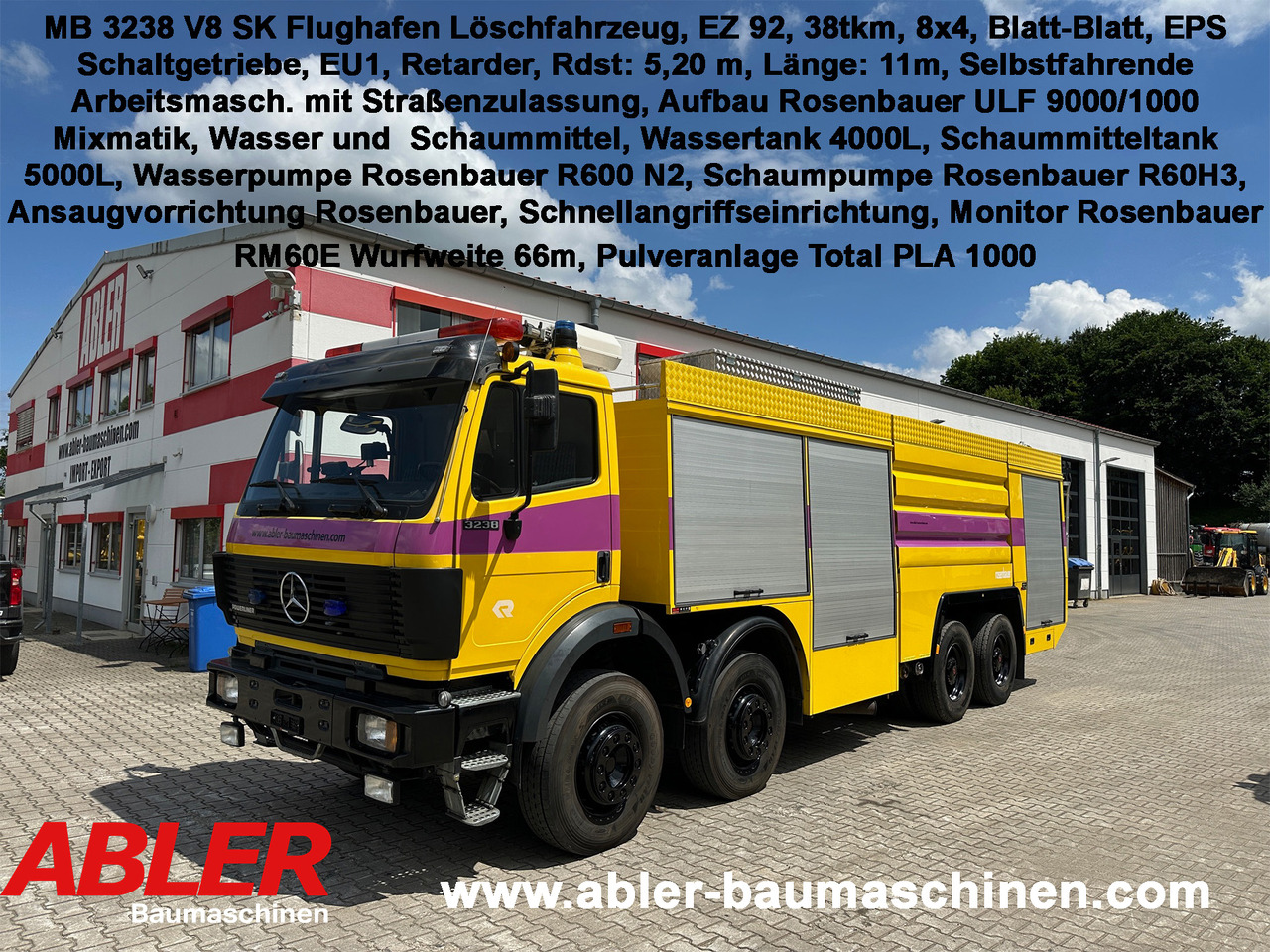 Mercedes-Benz 3238 SK Löschfahrzeug Rosenbauer Wasser + Schaum 66m Wurfweite - Пожежна машина: фото 1 Mercedes-Benz 3238 SK Löschfahrzeug Rosenbauer Wasser + Schaum 66m Wurfweite - Пожежна машина: фото 1
