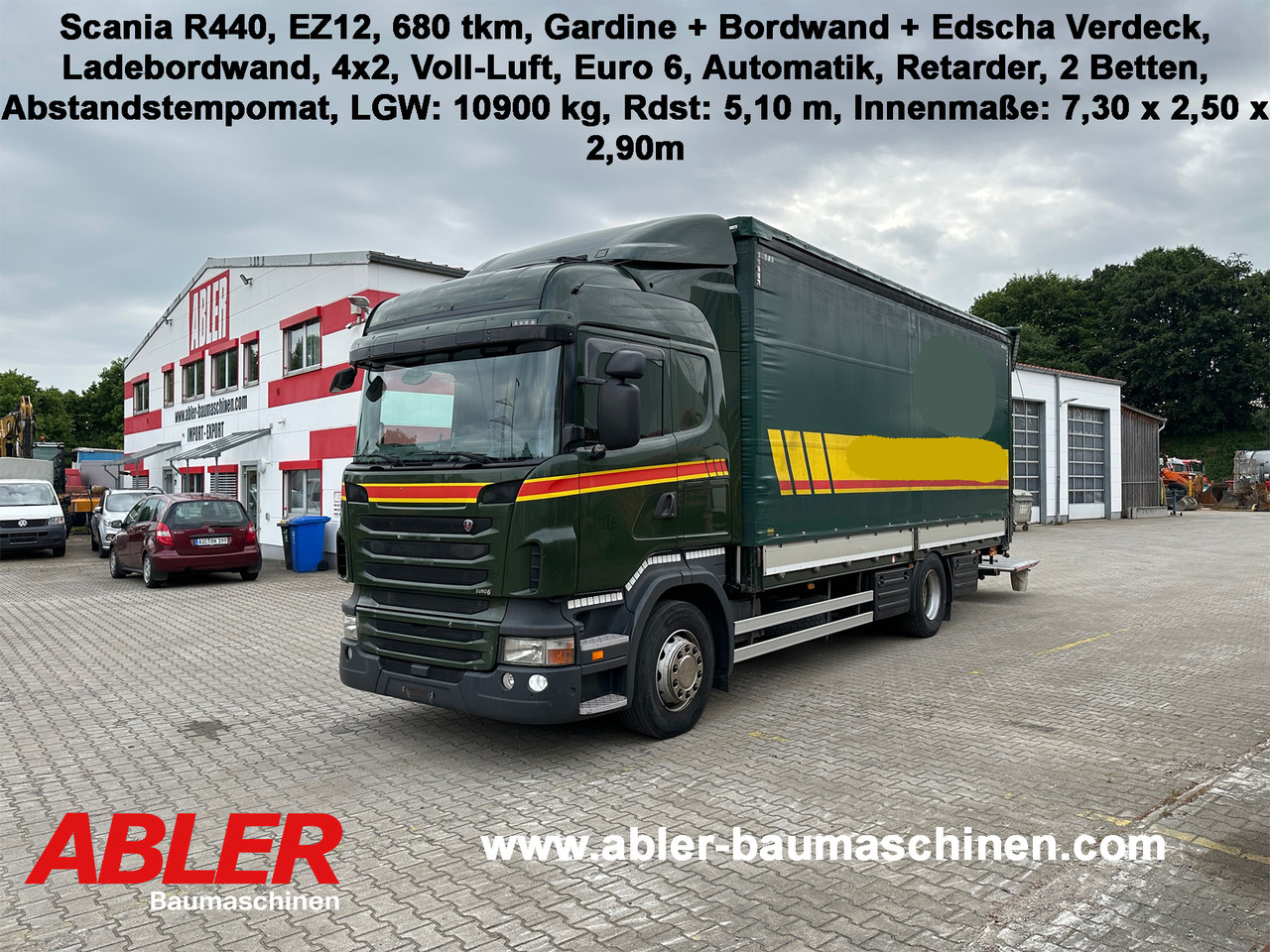 Scania R440 Pritsche Plane Bordwände Ladebordwand - Тентована вантажівка: фото 1 Scania R440 Pritsche Plane Bordwände Ladebordwand - Тентована вантажівка: фото 1