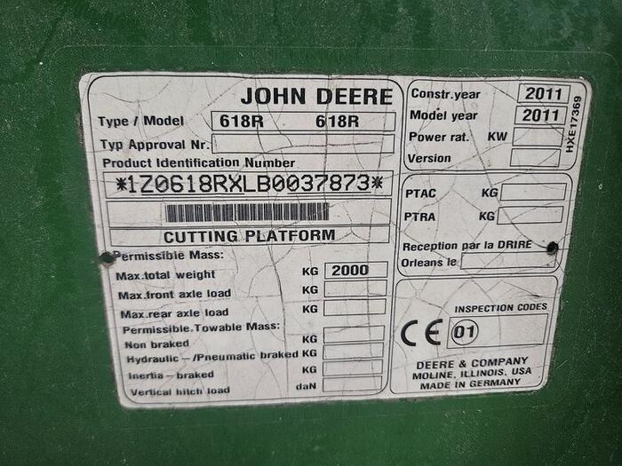 John Deere 618R - Жниварка зернова: фото 5 John Deere 618R - Жниварка зернова: фото 5