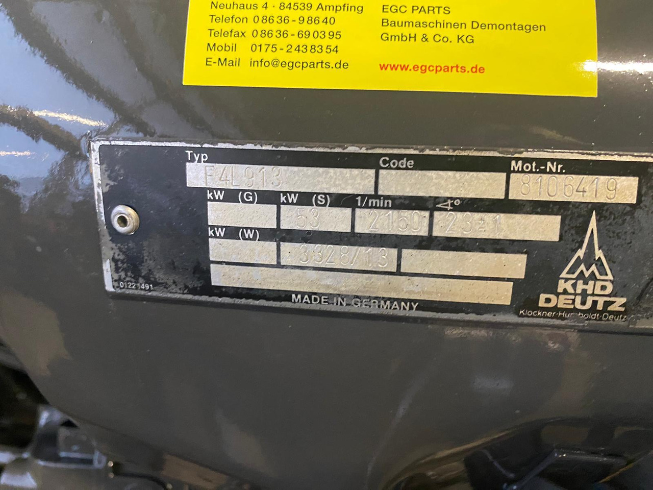 Deutz F4L913 - Двигун в категорії Будівельна техніка: фото 3 Deutz F4L913 - Двигун в категорії Будівельна техніка: фото 3