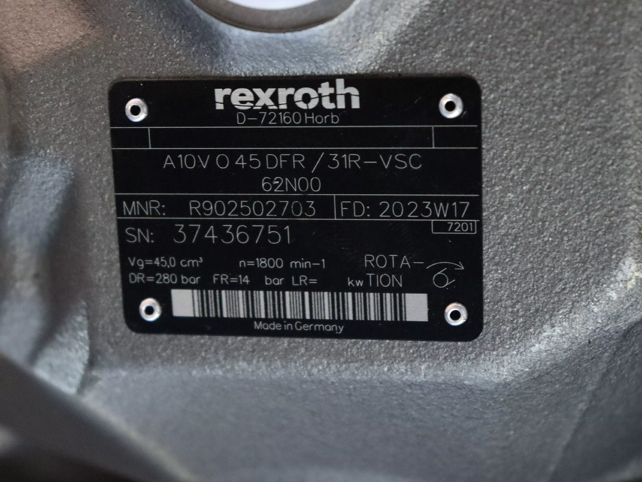 REXROTH A10VO45DFR/31R-VSC62N00 - Гідронасос в категорії Будівельна техніка: фото 4 REXROTH A10VO45DFR/31R-VSC62N00 - Гідронасос в категорії Будівельна техніка: фото 4