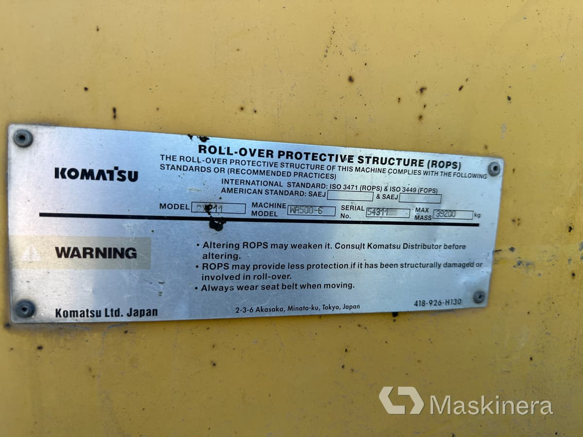 Колісний навантажувач Hjullastare Komatsu WA500-6: фото 16