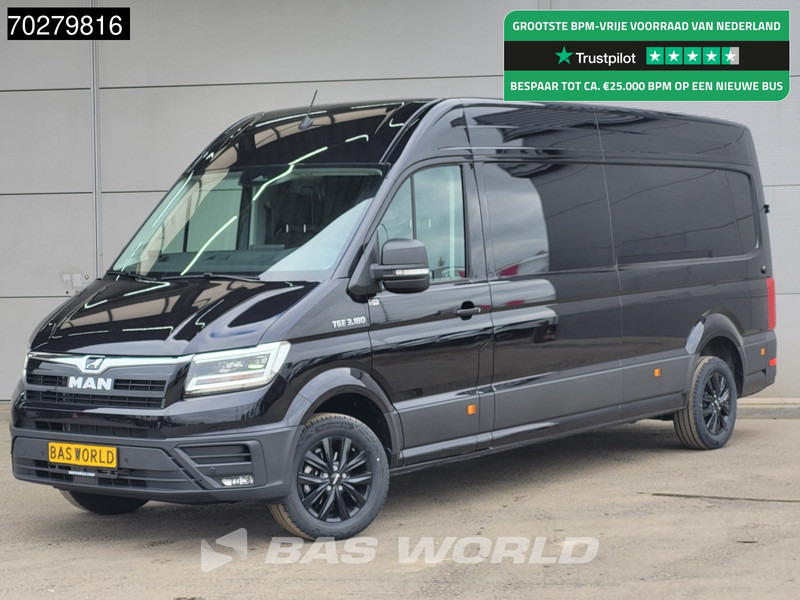 MAN TGE 3.180 Automaat 180PK L4H3 LED Airco Cruise Trekhaak Camera Parkeersensoren L3H2 14m3 Airco Trekhaak - Суцільнометалевий фургон: фото 1 MAN TGE 3.180 Automaat 180PK L4H3 LED Airco Cruise Trekhaak Camera Parkeersensoren L3H2 14m3 Airco Trekhaak - Суцільнометалевий фургон: фото 1