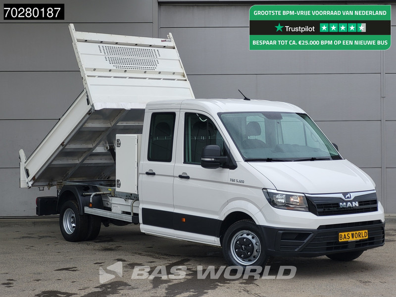 MAN TGE 5.120 Kipper met Kist Dubbel Cabine Dubbellucht 3,5t Trekhaak Navi Airco Cruise Euro6 Tipper Kipper Benne Airco Dubbel cabine Trekhaak - Малотоннажний самоскид: фото 1 MAN TGE 5.120 Kipper met Kist Dubbel Cabine Dubbellucht 3,5t Trekhaak Navi Airco Cruise Euro6 Tipper Kipper Benne Airco Dubbel cabine Trekhaak - Малотоннажний самоскид: фото 1