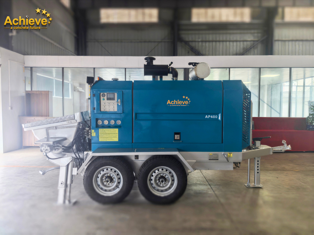 ACHIEVE ACHIEVE AP400 Concrete Trailer Pump For Australia/US EPA /CE Version 【ACHIEVE】100% BRAND NEW !!! - Стаціонарний бетононасос: фото 1 ACHIEVE ACHIEVE AP400 Concrete Trailer Pump For Australia/US EPA /CE Version 【ACHIEVE】100% BRAND NEW !!! - Стаціонарний бетононасос: фото 1