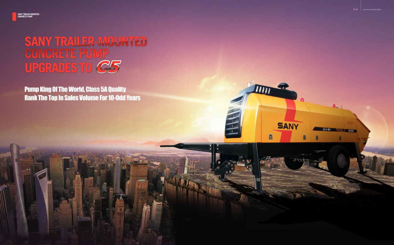SANY 【ACHIEVE】TOP CONDITION!!! demo new low hours Sany Concrete Trailer Pump 2015 HBT6016C-5D - Стаціонарний бетононасос: фото 5 SANY 【ACHIEVE】TOP CONDITION!!! demo new low hours Sany Concrete Trailer Pump 2015 HBT6016C-5D - Стаціонарний бетононасос: фото 5