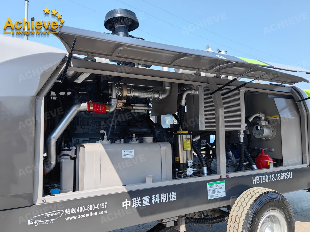 Стаціонарний бетононасос Zoomlion 2022 Zoomlion HBT 90.18.186RSU hydraulic Concrete Trailer Pump in China【ACHIEVE】TOP CONDITION!!!: фото 15