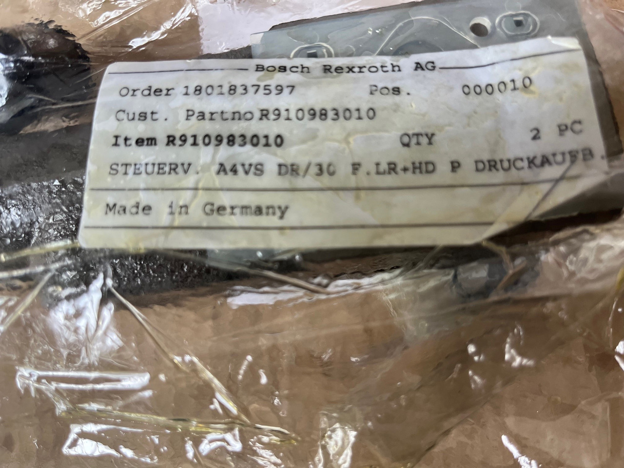 REXROTH Steuerventil A4VS DR/30 R910983010 - Запчастини в категорії Будівельна техніка: фото 2 REXROTH Steuerventil A4VS DR/30 R910983010 - Запчастини в категорії Будівельна техніка: фото 2