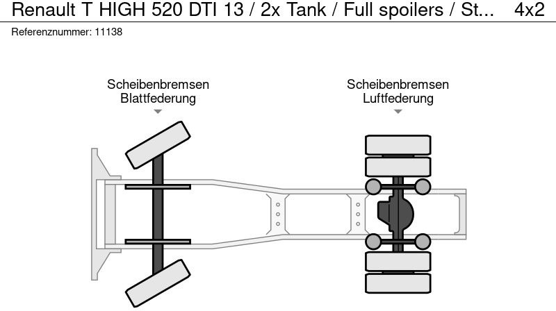 Тягач Renault T HIGH 520 DTI 13 / 2x Tank / Full spoilers / Stand Airco: фото 16
