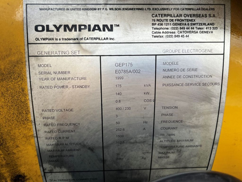 Caterpillar Olympian GEP175 175kVA - Електричний генератор: фото 4 Caterpillar Olympian GEP175 175kVA - Електричний генератор: фото 4