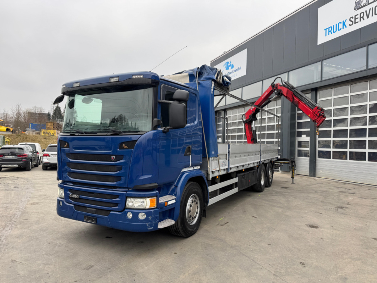 SCANIA G450 6x2 Hiab 122-4 - Вантажівка з маніпулятором: фото 1 SCANIA G450 6x2 Hiab 122-4 - Вантажівка з маніпулятором: фото 1