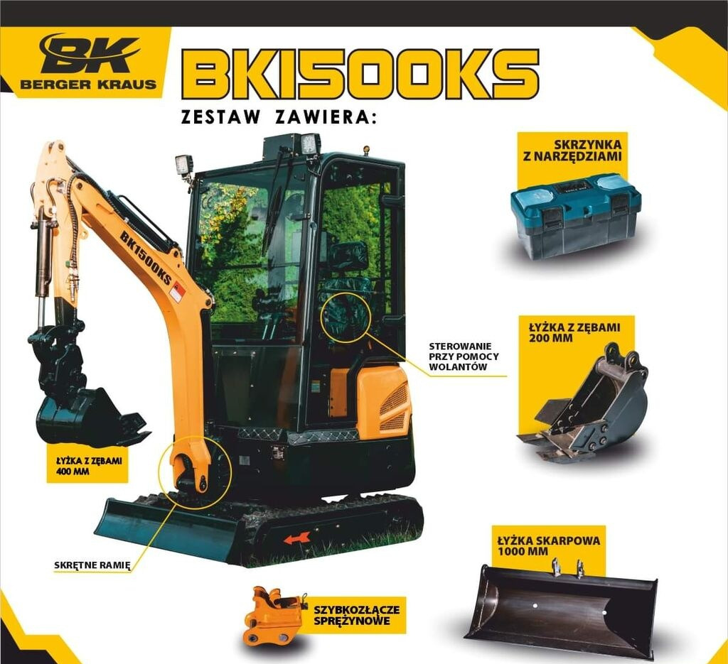 Berger Kraus BK1500KSR - Міні-екскаватор: фото 2 Berger Kraus BK1500KSR - Міні-екскаватор: фото 2