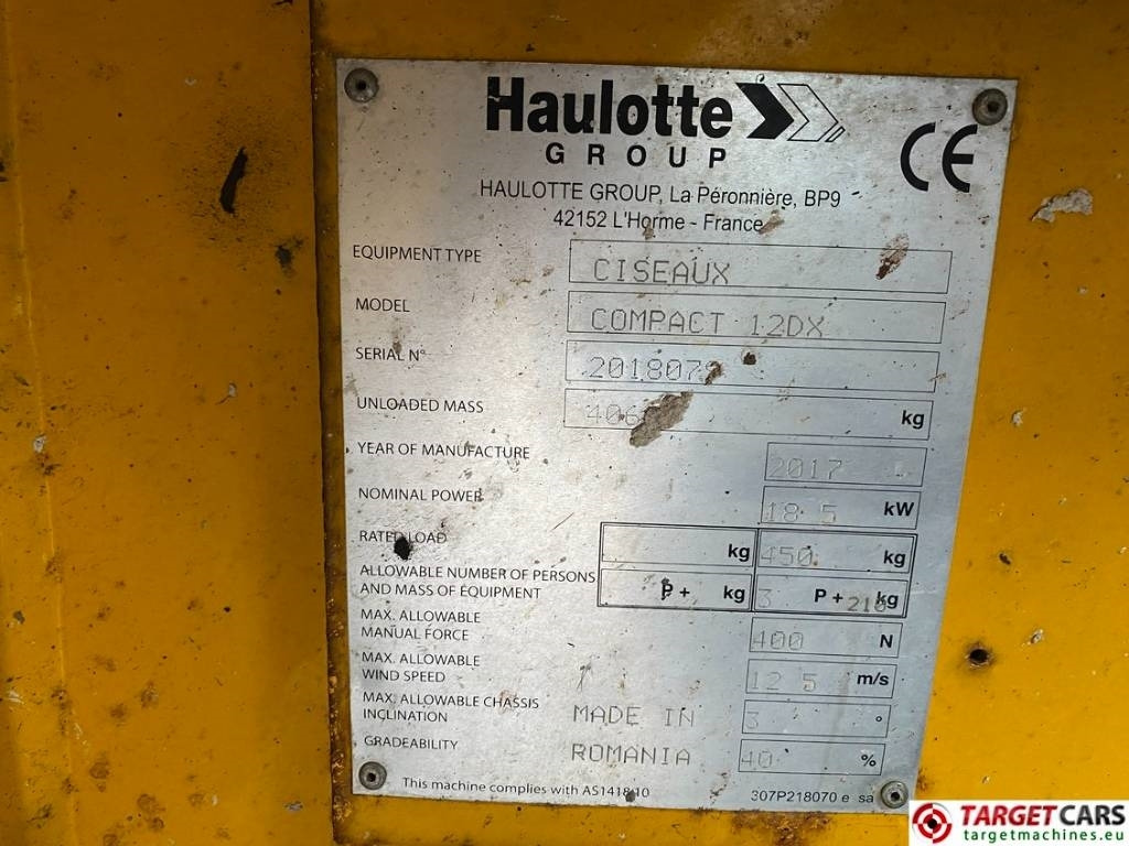Ножичний підйомник Haulotte Compact 12DX Diesel 4x4 Scissor Work Lift 1206cm: фото 10 Ножичний підйомник Haulotte Compact 12DX Diesel 4x4 Scissor Work Lift 1206cm: фото 10