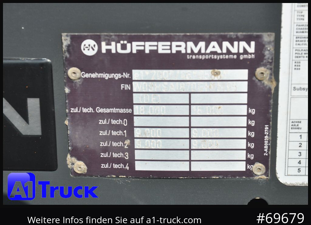 HUEFFERMANN HSA 1870 Luft, SAF, Scheibenbremse - Причіп мультиліфт/ Бункеровоз: фото 5 HUEFFERMANN HSA 1870 Luft, SAF, Scheibenbremse - Причіп мультиліфт/ Бункеровоз: фото 5