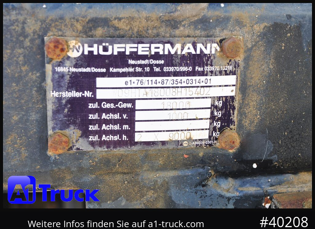 HUEFFERMANN HTA1800, Ballast, BPW Achsen, Luft, - Бортовий причіп/ Платформа: фото 4 HUEFFERMANN HTA1800, Ballast, BPW Achsen, Luft, - Бортовий причіп/ Платформа: фото 4