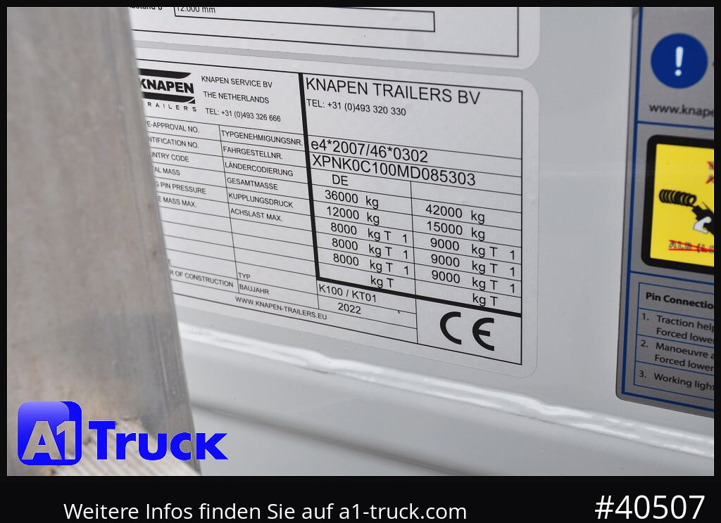 KNAPEN K100, Liftachse, Funk ca. 90m³ - З рухомою підлогою напівпричіп: фото 3 KNAPEN K100, Liftachse, Funk ca. 90m³ - З рухомою підлогою напівпричіп: фото 3