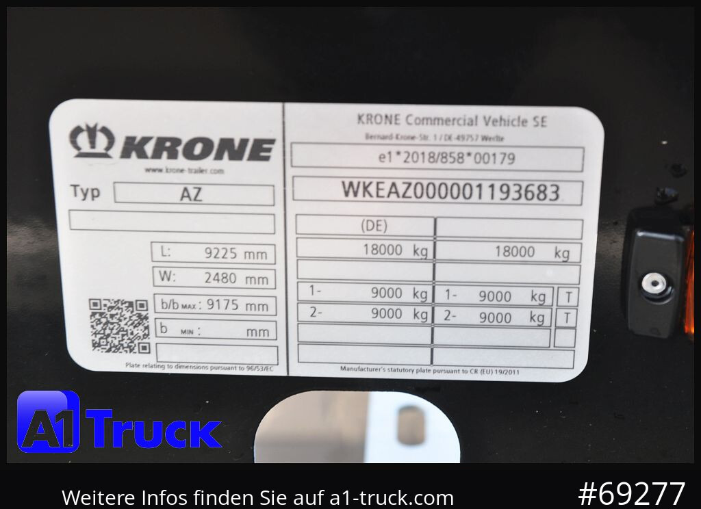 Контейнеровоз/ Змінний кузов причіп KRONE 5 x AZW 18, MAXI für 1120mm + 1320mm, SOFORT NEU: фото 8