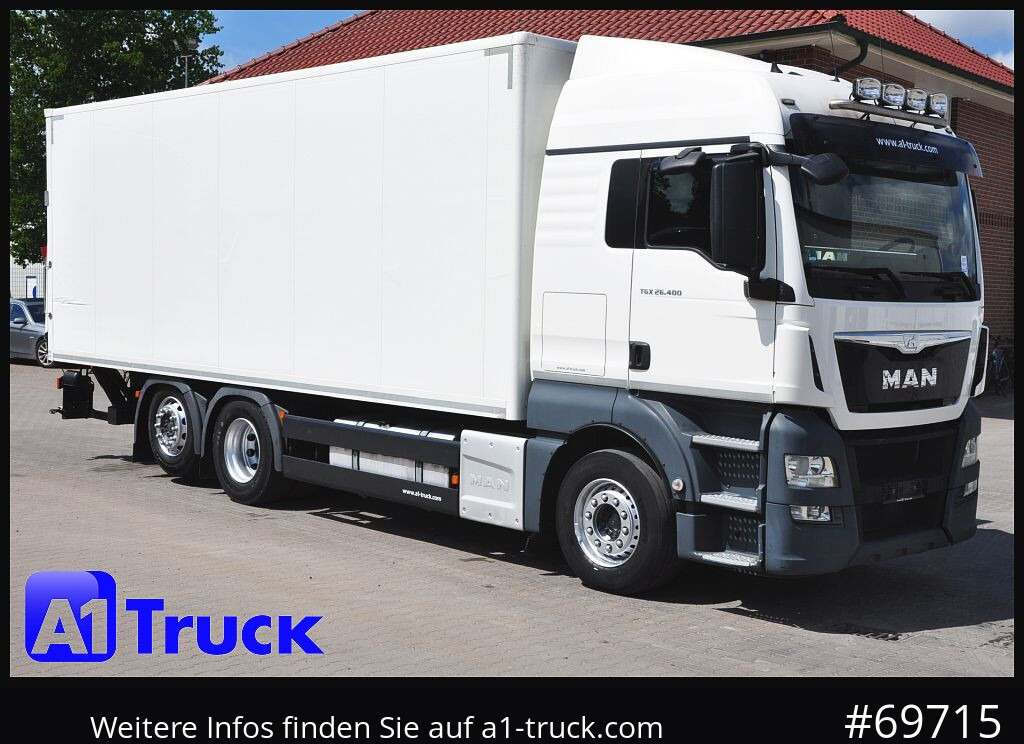 Вантажівка з закритим кузовом MAN TGX 26,400, Koffer, L 7,4m LBW, Lift-lenkachse,: фото 1
