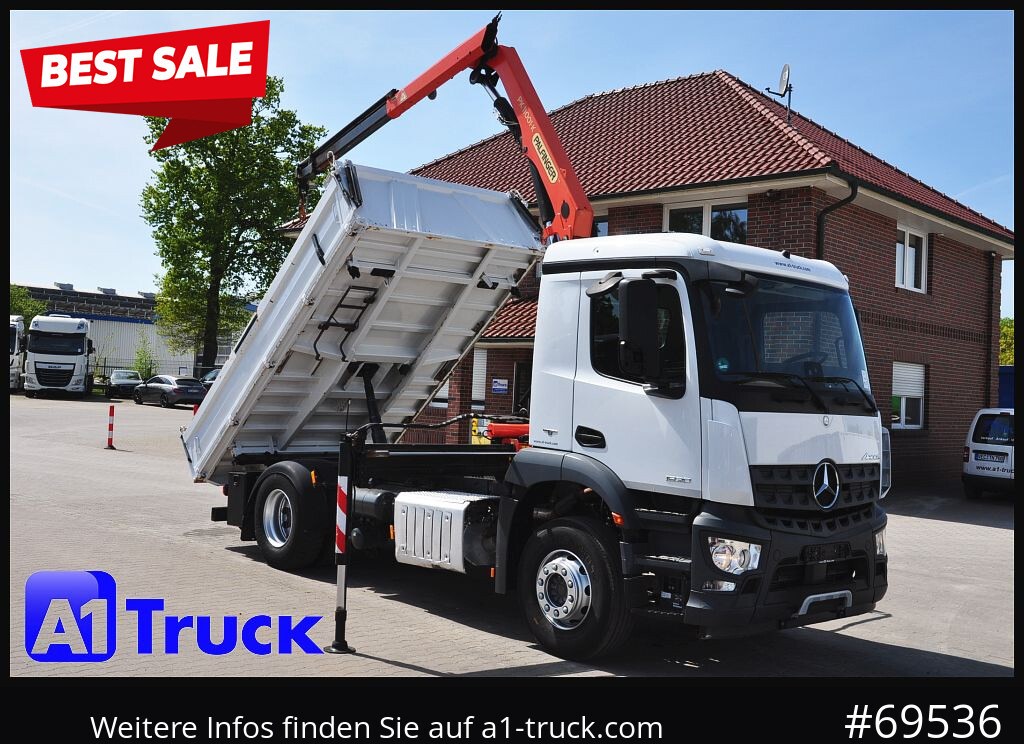 MERCEDES-BENZ Arocs 1830, Kipper + Kran,Palfinger, Funk, - Вантажівка з маніпулятором: фото 1 MERCEDES-BENZ Arocs 1830, Kipper + Kran,Palfinger, Funk, - Вантажівка з маніпулятором: фото 1