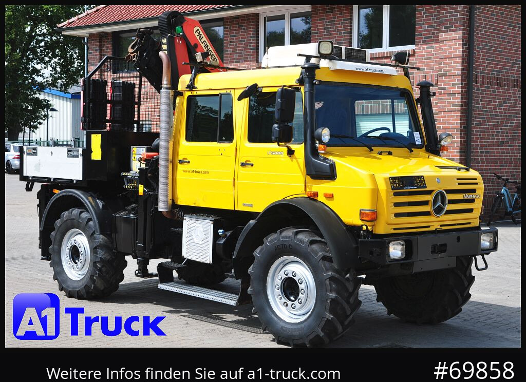 MERCEDES-BENZ Unimog U 5000 437/45 Kran Doka 6 Sitze - Вантажівка з маніпулятором: фото 1 MERCEDES-BENZ Unimog U 5000 437/45 Kran Doka 6 Sitze - Вантажівка з маніпулятором: фото 1
