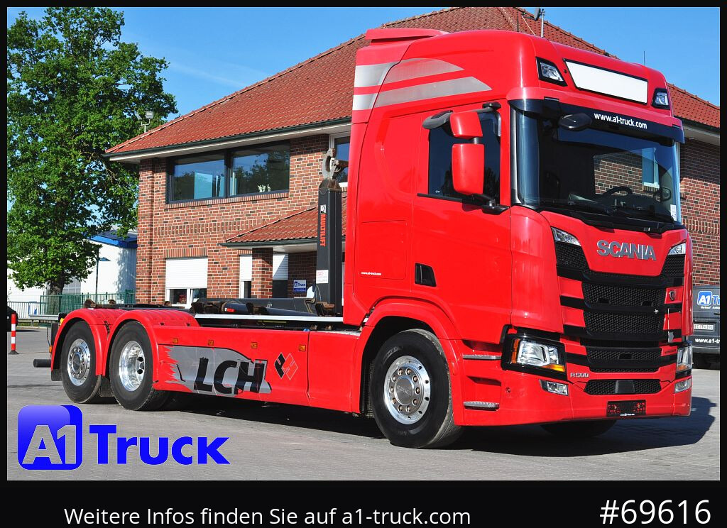 SCANIA R500, Abrollkipper, HIAB, Lift-Lenkachse, - Гаковий мультиліфт вантажівка: фото 1 SCANIA R500, Abrollkipper, HIAB, Lift-Lenkachse, - Гаковий мультиліфт вантажівка: фото 1
