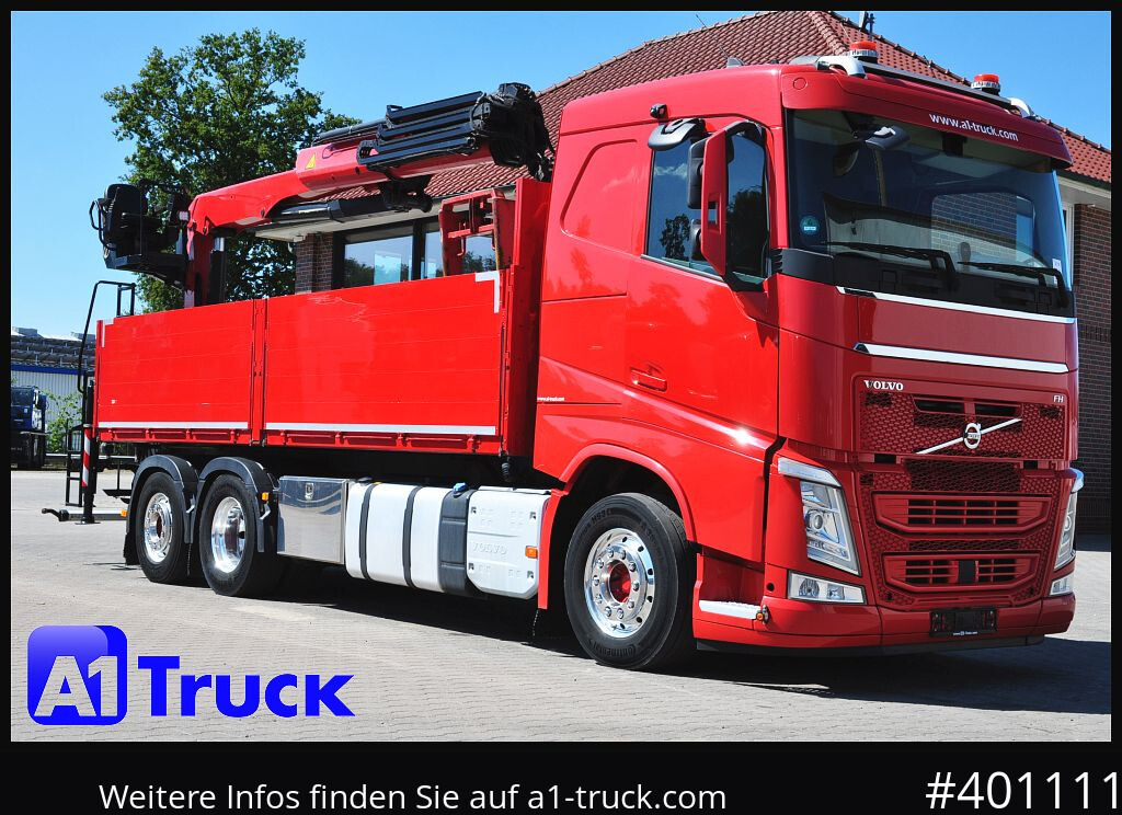 VOLVO FH 460, Baustoff PK 23.001L, Lenkachse - Бортова вантажівка/ Платформа, Вантажівка з маніпулятором: фото 1 VOLVO FH 460, Baustoff PK 23.001L, Lenkachse - Бортова вантажівка/ Платформа, Вантажівка з маніпулятором: фото 1