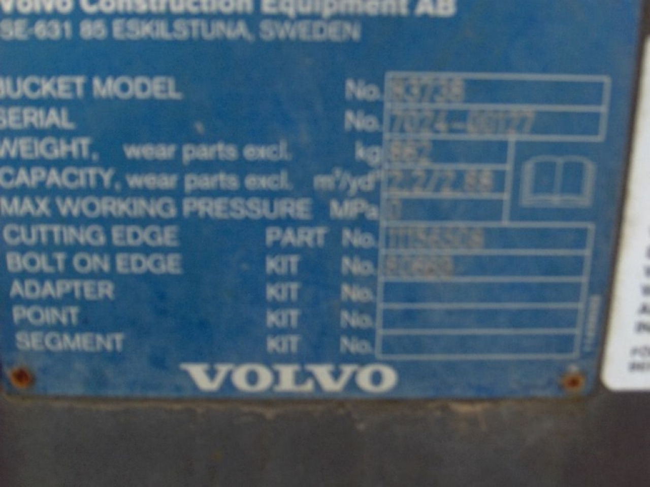 VOLVO L70F BENNA CON ATTACCO RAPIDO, LAMA 2550mm, MOD. 83738 - Ківш навантажувача: фото 2 VOLVO L70F BENNA CON ATTACCO RAPIDO, LAMA 2550mm, MOD. 83738 - Ківш навантажувача: фото 2