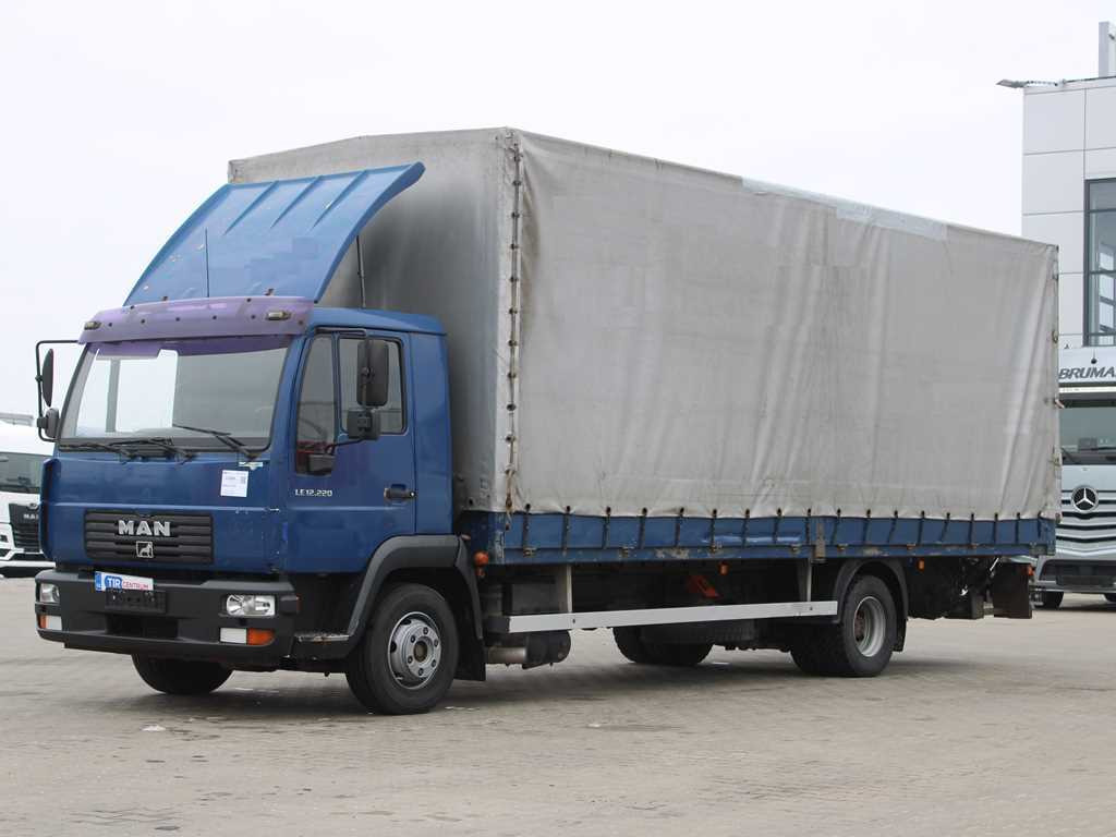 MAN LE 12.220, EURO 3, HYDRAULIC FRONT, TIRES 80% - Тентована вантажівка: фото 1 MAN LE 12.220, EURO 3, HYDRAULIC FRONT, TIRES 80% - Тентована вантажівка: фото 1