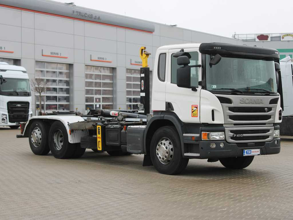 Scania P410, EURO 5, 6X2, CONTAINER HOOK CARRIER, LIFTING AXLE - Гаковий мультиліфт вантажівка: фото 3 Scania P410, EURO 5, 6X2, CONTAINER HOOK CARRIER, LIFTING AXLE - Гаковий мультиліфт вантажівка: фото 3