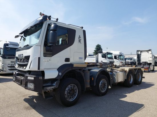 Iveco 8x4 Meiller Abroller, Automatik, E6, Retarder, - Гаковий мультиліфт вантажівка, Вантажівка з маніпулятором: фото 1 Iveco 8x4 Meiller Abroller, Automatik, E6, Retarder, - Гаковий мультиліфт вантажівка, Вантажівка з маніпулятором: фото 1