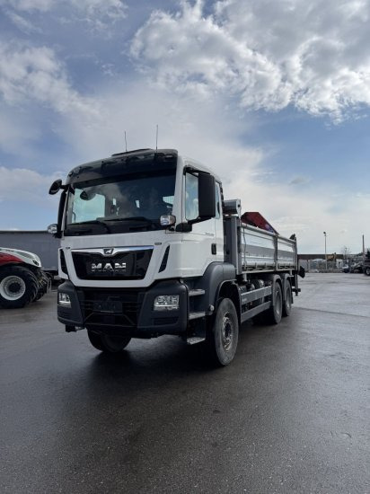 MAN TGS 26.430 6x4 3-Seitenkipper, HMF 2020K-RC Heckkran abnehmbar, - Самоскид вантажівка, Вантажівка з маніпулятором: фото 1 MAN TGS 26.430 6x4 3-Seitenkipper, HMF 2020K-RC Heckkran abnehmbar, - Самоскид вантажівка, Вантажівка з маніпулятором: фото 1