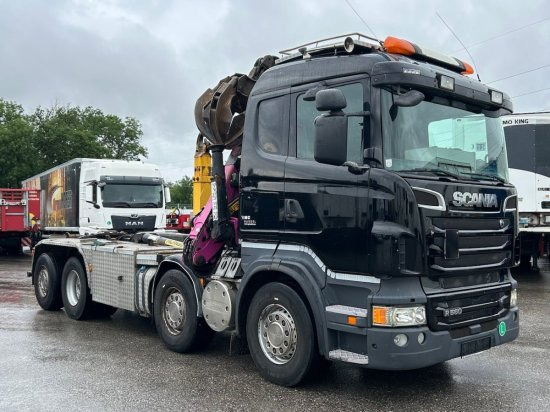 Scania R560 8x2, Schrottkran, E5, Lenk-Lift-Achse - Гаковий мультиліфт вантажівка, Вантажівка з маніпулятором: фото 1 Scania R560 8x2, Schrottkran, E5, Lenk-Lift-Achse - Гаковий мультиліфт вантажівка, Вантажівка з маніпулятором: фото 1