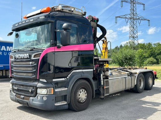 Scania R580 6x2, Schrottkran, E6, Lenk-Lift-Achse - Гаковий мультиліфт вантажівка, Вантажівка з маніпулятором: фото 1 Scania R580 6x2, Schrottkran, E6, Lenk-Lift-Achse - Гаковий мультиліфт вантажівка, Вантажівка з маніпулятором: фото 1