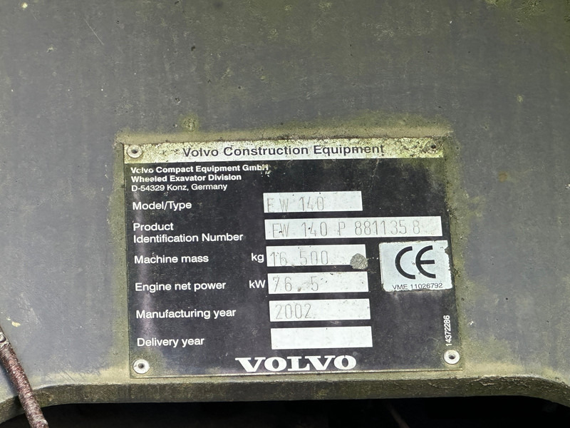 Колісний екскаватор VOLVO* EW 140: фото 12