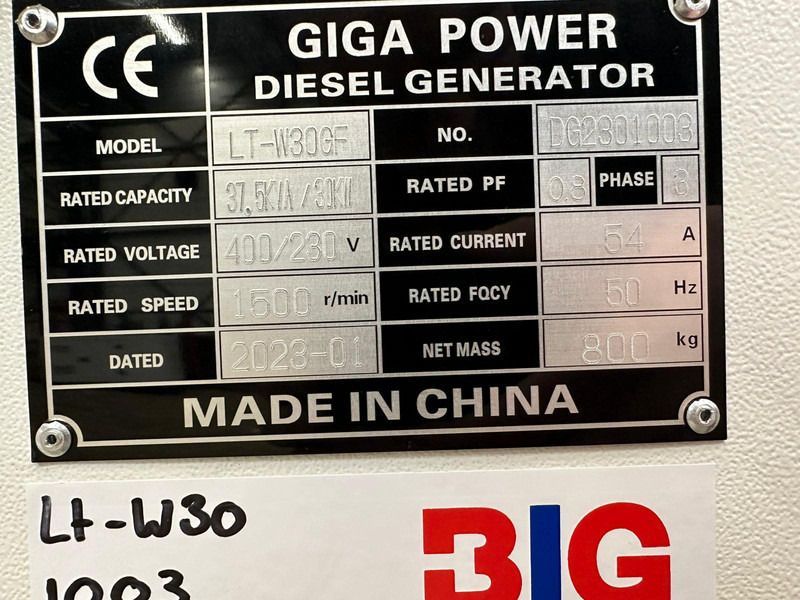 Новий Електричний генератор Giga power 37.5 KVA closed generator set - LT-W30GF: фото 18