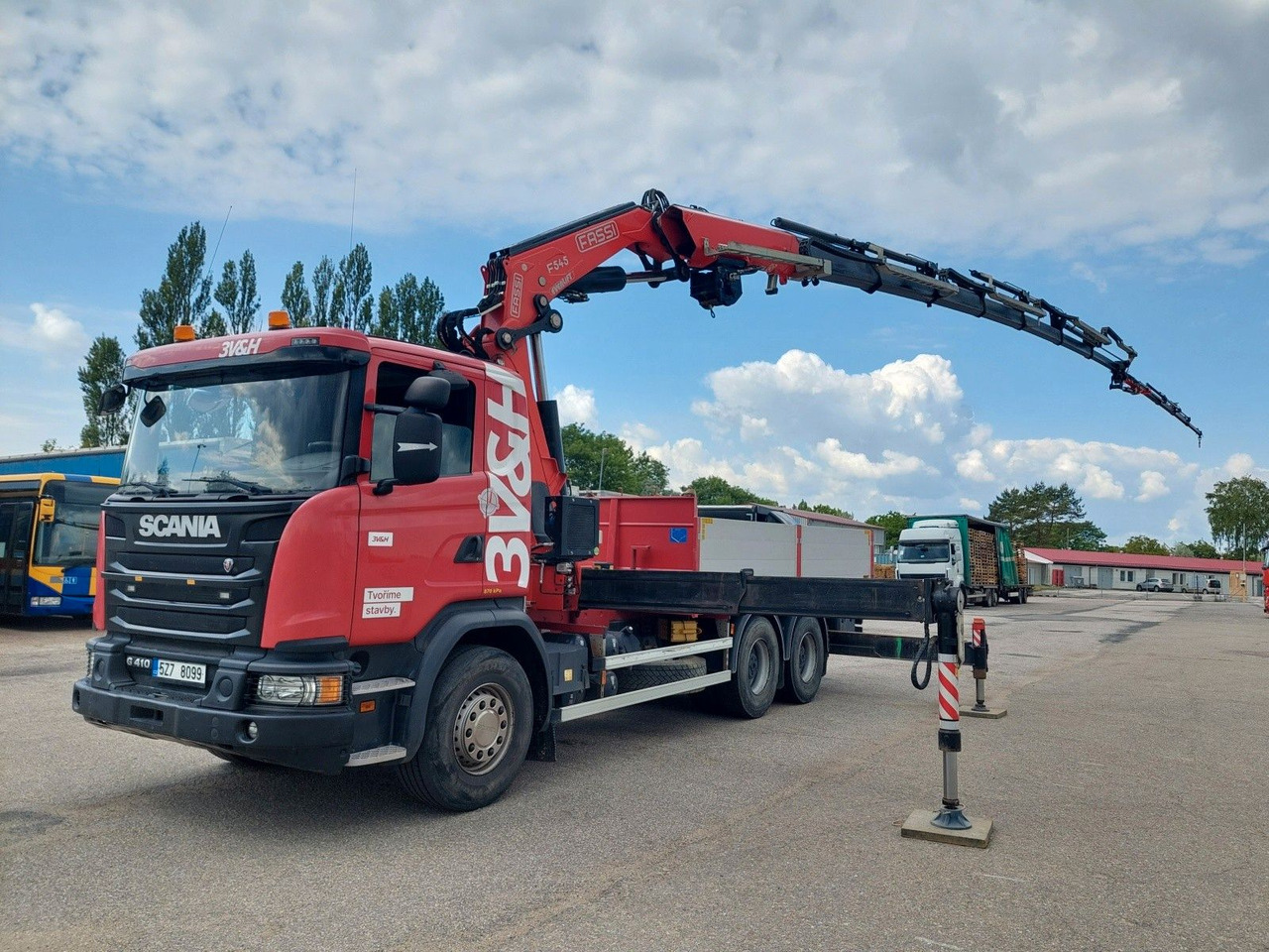 Scania G 410LB 6x4 HNA + Kran Fassi F545RA.2.27 FLY-JIB - Бортова вантажівка/ Платформа, Вантажівка з маніпулятором: фото 1 Scania G 410LB 6x4 HNA + Kran Fassi F545RA.2.27 FLY-JIB - Бортова вантажівка/ Платформа, Вантажівка з маніпулятором: фото 1