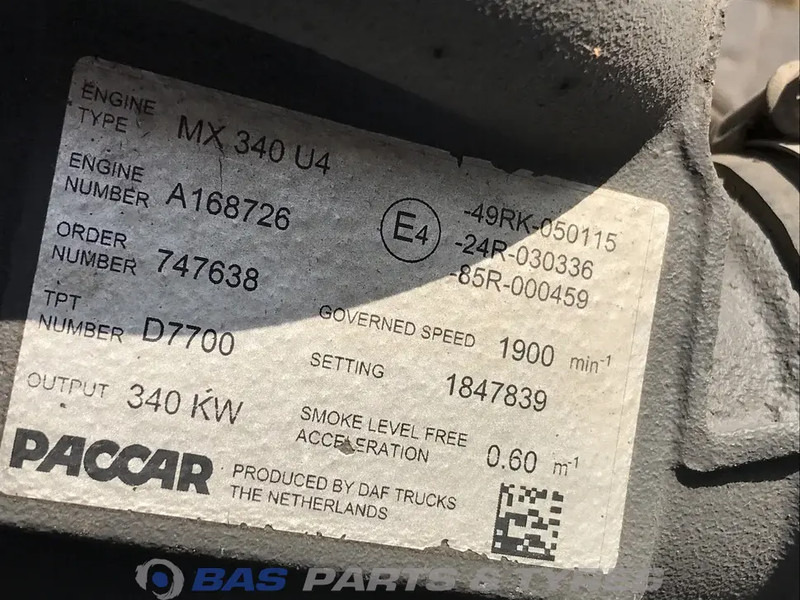 DAF CF85 Euro 4-5 Motor DAF MX340 U4 1850003 - Двигун в категорії Вантажівки: фото 5 DAF CF85 Euro 4-5 Motor DAF MX340 U4 1850003 - Двигун в категорії Вантажівки: фото 5