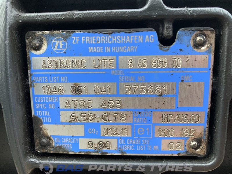 DAF LF Euro 6 DAF 6AS800 TO AS Tronic Lite Versnellingsbak 6AS800 TO - Коробка передач в категорії Вантажівки: фото 5 DAF LF Euro 6 DAF 6AS800 TO AS Tronic Lite Versnellingsbak 6AS800 TO - Коробка передач в категорії Вантажівки: фото 5