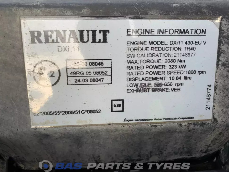 Renault Premium Euro 4-5 Motor Renault DXi11 430 7422083486 - Двигун в категорії Вантажівки: фото 5 Renault Premium Euro 4-5 Motor Renault DXi11 430 7422083486 - Двигун в категорії Вантажівки: фото 5