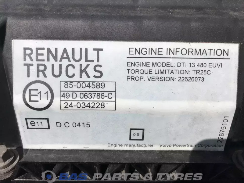 Двигун в категорії Вантажівки Renault T-Serie Motor Renault DTI13 480 K4 7485020846: фото 6 Двигун в категорії Вантажівки Renault T-Serie Motor Renault DTI13 480 K4 7485020846: фото 6