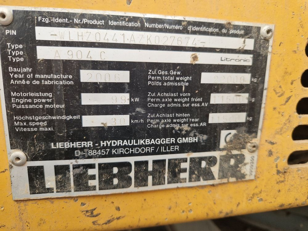 LIEBHERR A904C - Колісний екскаватор: фото 5 LIEBHERR A904C - Колісний екскаватор: фото 5