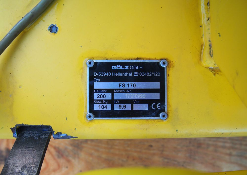 Piła do cięcia GOLZ FS 170 2006 PIŁA DO CIĘCIA asfaltu i betonu - Будівельне обладнання: фото 3 Piła do cięcia GOLZ FS 170 2006 PIŁA DO CIĘCIA asfaltu i betonu - Будівельне обладнання: фото 3