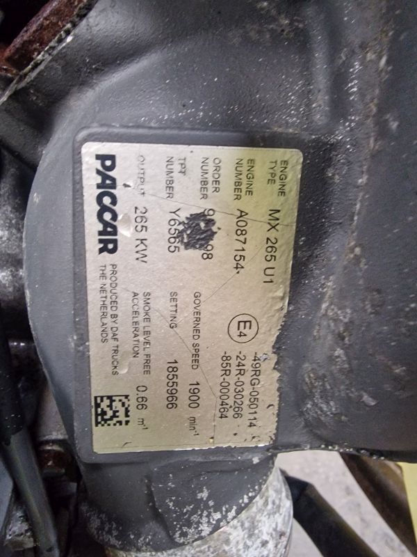 DAF MX265U1 Engine (Truck) - Двигун в категорії Вантажівки: фото 2 DAF MX265U1 Engine (Truck) - Двигун в категорії Вантажівки: фото 2