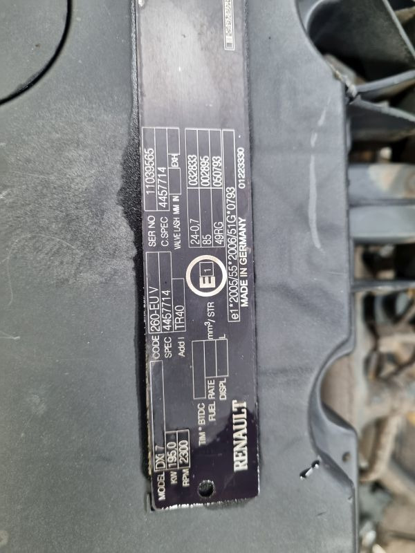 Renault DXI7 260-EUV Engine (Truck) - Двигун в категорії Вантажівки: фото 2 Renault DXI7 260-EUV Engine (Truck) - Двигун в категорії Вантажівки: фото 2