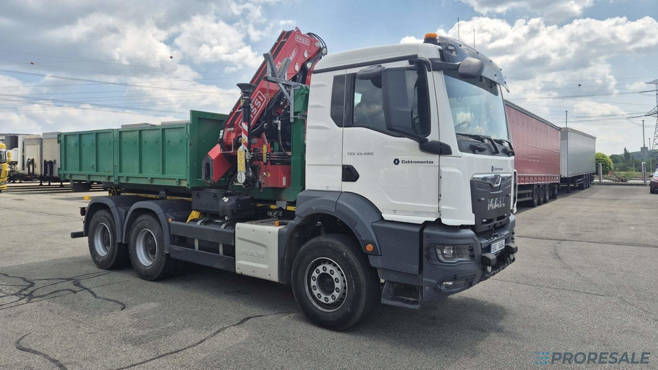 MAN TGS 480 6x4 EURO 6 / EVERLIFT kontejner + hydraulická ruka FASSI F255A.2.26 - Бортова вантажівка/ Платформа, Вантажівка з маніпулятором: фото 1 MAN TGS 480 6x4 EURO 6 / EVERLIFT kontejner + hydraulická ruka FASSI F255A.2.26 - Бортова вантажівка/ Платформа, Вантажівка з маніпулятором: фото 1